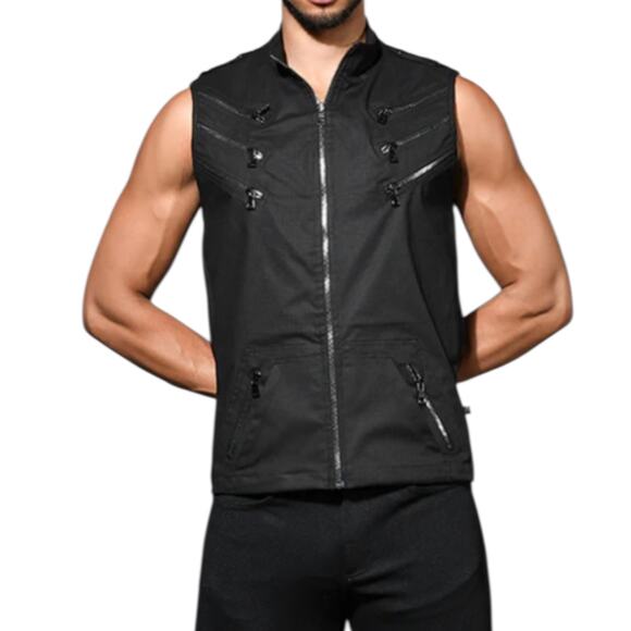 Andrew Christian Special Forces Capsule Zipper Vest Black Large - Picture 11 of 16